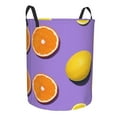 thumbnail image 2 of Balery Yellow Lemon And Orange Round Laundry Basket with Handles Waterproof Freestanding Laundry Hamper for Clothes Toys in the Dorm and Family-Medium, 2 of 8