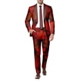 thumbnail image 4 of Canada Day Tuxedo Suits for Men 2 Piece Maple Leaf Printed Lapel V Neck One Button Blazer and Pant Matching Sets for Holiday Party Events, 4 of 6