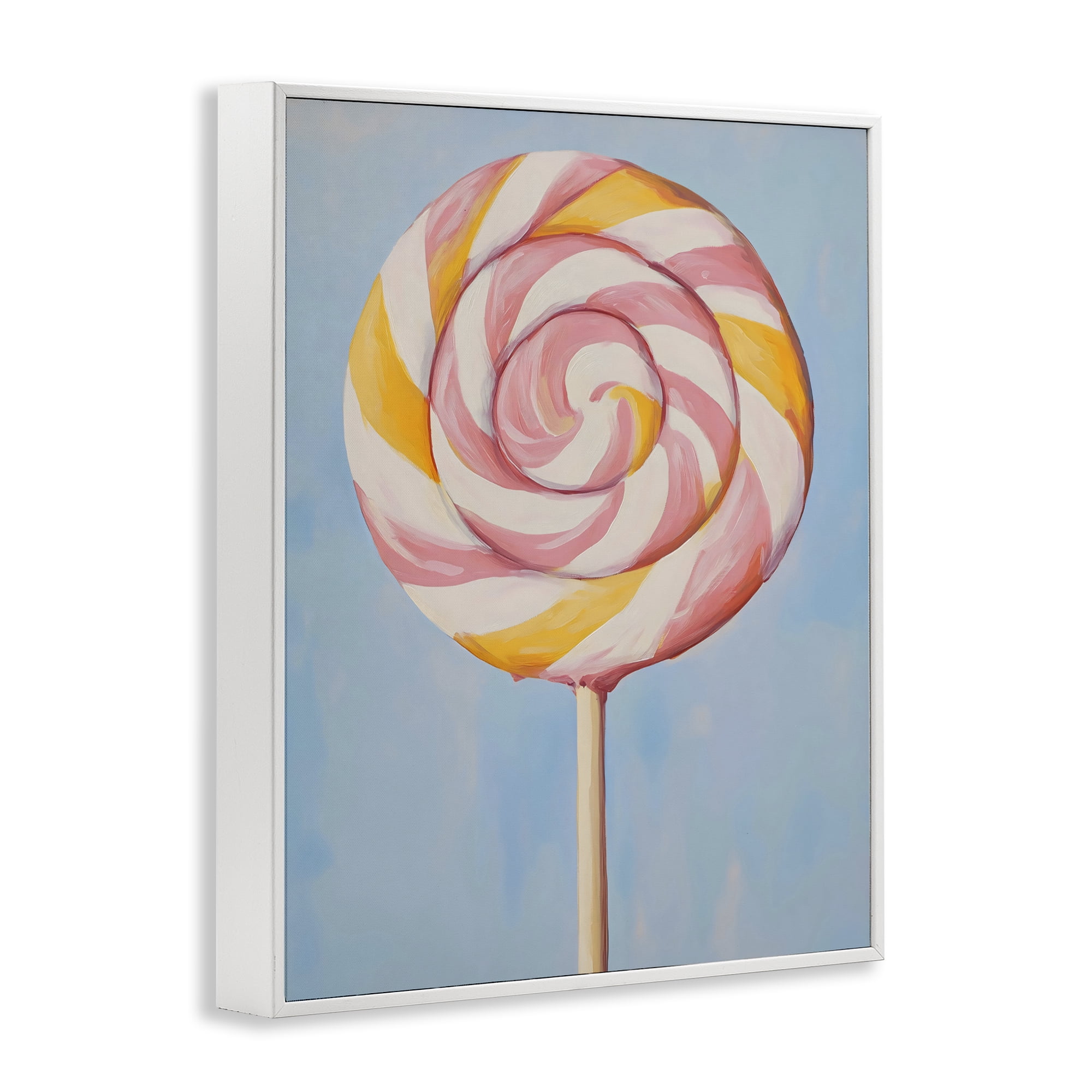 Stupell Industries Lollipop with Pink & Orange Swirl White Framed Giclee Art, design by The Prints Vibe
