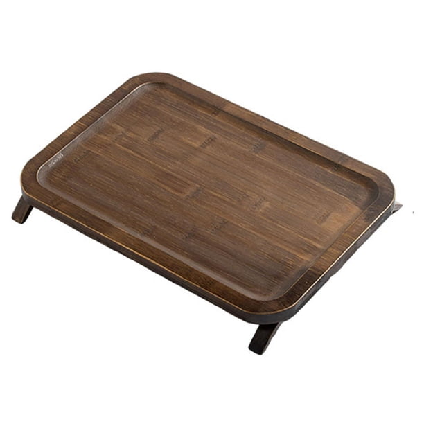 Bandeja de bambú para servir, bandeja de comida, bandeja de té con patas, bandeja de comida para encimera de cocina