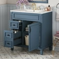 thumbnail image 4 of Harper & Bright Designs 30'' Blue Bathroom Vanity with Sink, Modern Bathroom Cabinet Freestanding with Drawers, Bathroom Storage Cabinet with Adjustable Shelf for Small Space, 4 of 15