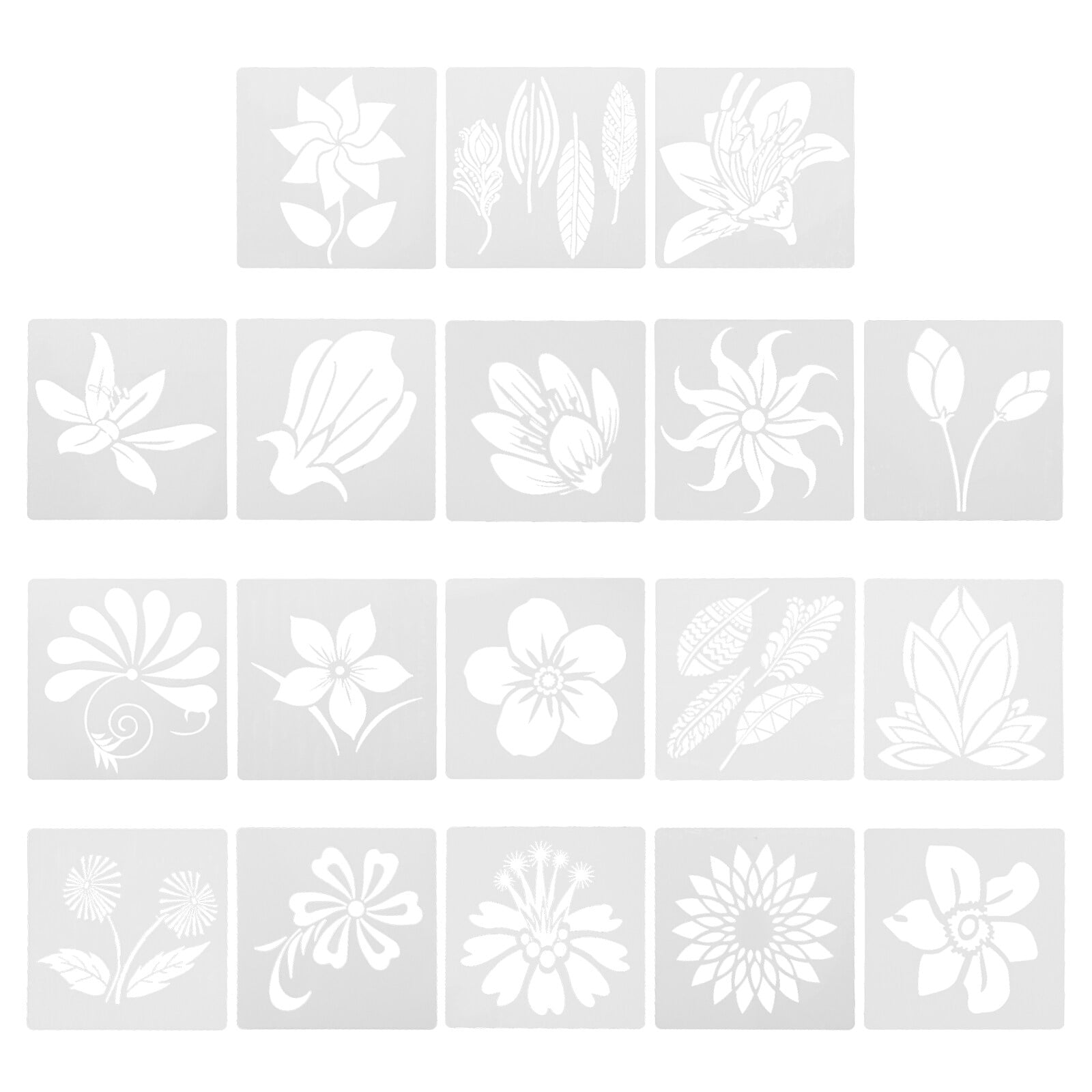 2 Sets 18pcs DIY Hollow Painting Templates Arts Crafts Drawing Stencil ...