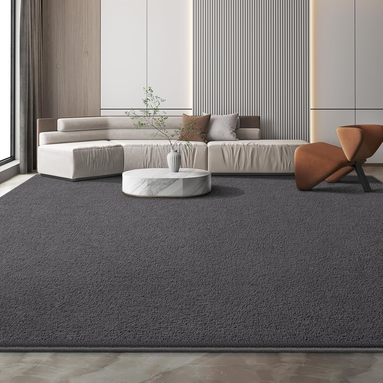 Arogan Soft Low Pile Rug Modern Area Rugs for Bedroom Living Room,Suitable for Boys Girls Teenagers and Adults with Super Soft Touch , Dark Gray , 4' x 6'