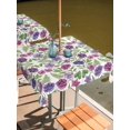 thumbnail image 2 of Outdoor Tablecloth with Umbrella Hole for Patio/Picnic/Party/Camping, Purple Green Botanical Waterproof Table Cloth Square Cover Washable, Watercolor Spring Floral Summer (54"x 54"), 2 of 8