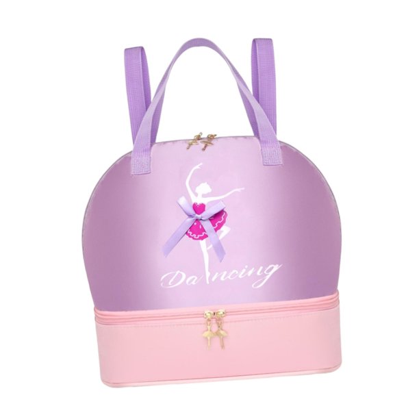 Mochila ligera para ballet, gimnasio y niños, ideal para viajes y danza latina. Rosa púrpura