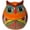 Orange, variant on Round Owl Planter Hand Painted Indoor Outdoor Multi Colored Glazed (Orange)