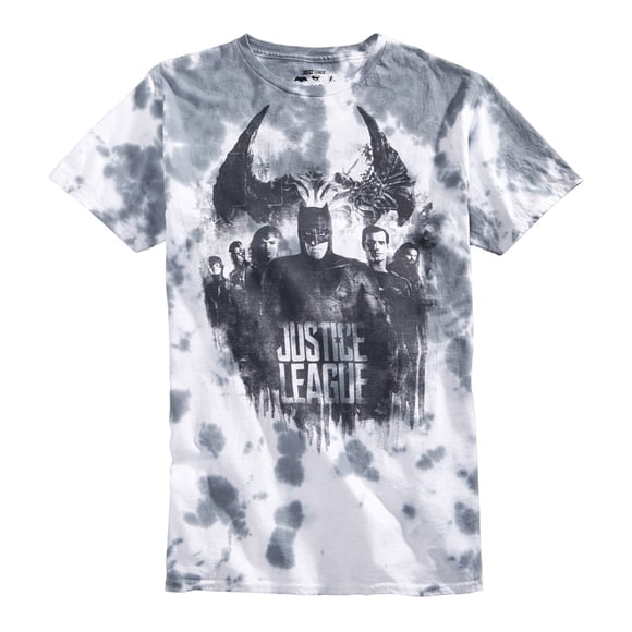 Camiseta con gráfico Tie-Dye de la Liga de la Justicia para hombre, gris, pequeña