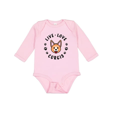 

Inktastic Live Love Corgis Gift Baby Boy or Baby Girl Long Sleeve Bodysuit