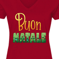 thumbnail image 4 of Inktastic Buon Natale- Christmas Tree Lights Women's V-Neck T-Shirt, 4 of 5