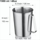 thumbnail image 3 of Medidora de Acero Inoxidable 304 con Asa y Labio Vertedor, Jarra de Metal con Marcas de Oz y ML, 48OZ/1500 ML - 6 Tazas), 3 of 5
