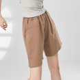 thumbnail image 4 of Timegard Womens Lounge Shorts Ruched Wide Leg Elastic Waisted Comfy Summer Loose Shorts with Pockets, 4 of 7