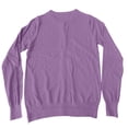 thumbnail image 4 of Women Button Down Knit Cardigan Long Sleeve Crew Neck Basic Layering Knitted Sweater Tops Purple L, 4 of 6