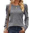 thumbnail image 3 of Women's Thin Sweaters, Women Casual Sweaters Loungewear Pullover Crew Neck Long Sleeve Tops Sweater Lightweight Knit Casual Loose Fit Brushed Fabric Fall Workwear Activewear Dailywear, 3 of 7