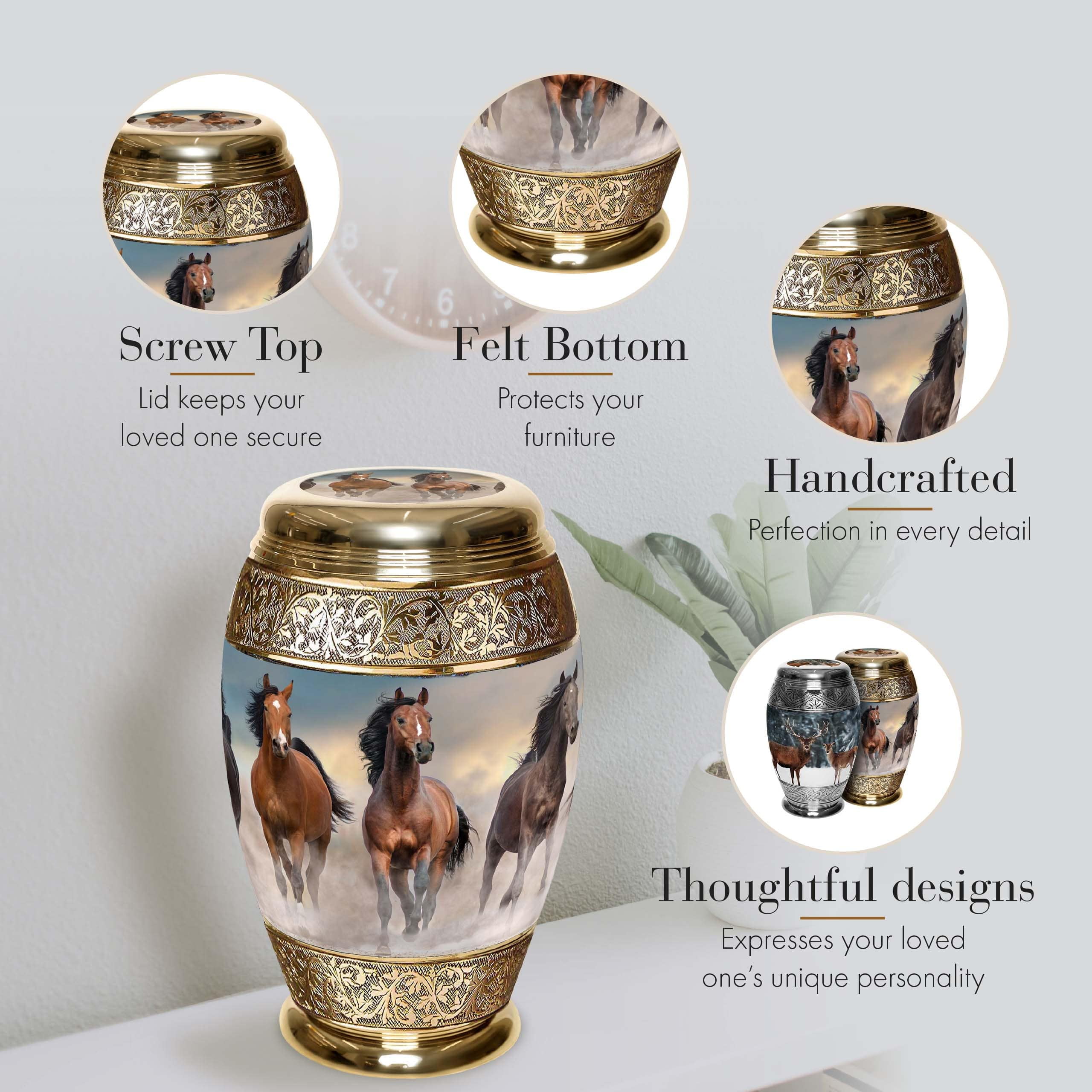 Wild Horses Cremation Urns for Human Ashes Adult Urns for Cremation Ashes Urns for Adult Cremation Ashes Urns for Ashes Cremation Urns for Human Ashes Adult 200 Cubic Inches Small