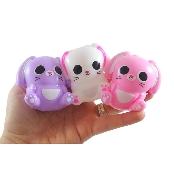 Set of 3 RANDOM Bunny Splat Ball - Water Filled Splat Stress Ball - Throw to Make it Splat and Watch it Come Back - Easter Rabbit (3 RANDOM COLORS)