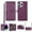 Darkpurple, variant on SaniMore for iPhone 15 Pro Max Buisness Case, Zipper Purse [Card Holders] Magnetic Clasp Kickstand Wrist/Crossbody Chain Lanyard PU Leather Wear-resistant Full Body Protective Wallet Shell Darkpurple