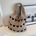 thumbnail image 5 of JingChun Knitted Shoulder Tote Bag Large Crochet Beach Bag Hobo Bag Aesthetic Tote Handbags for Women, 5 of 6