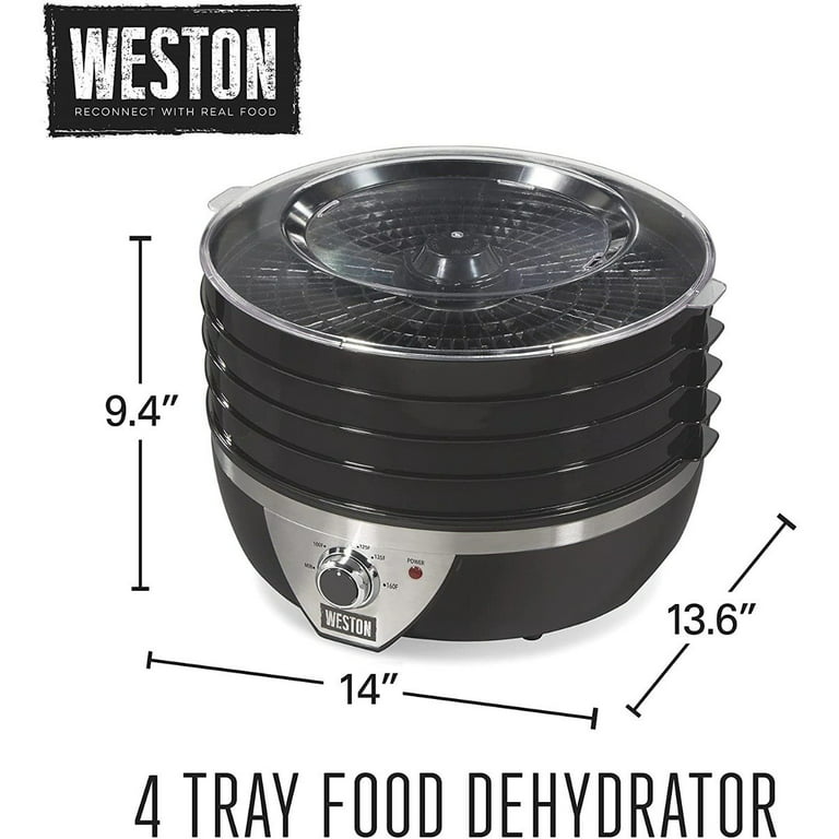 WESTON 4 TRAY FOOD DEHYDRATOR 75-0630-W - Northwoods Wholesale Outlet