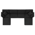 thumbnail image 2 of Modular Sectional Sofa Couch, Black, Fabric, Living Kitchen Cafe Bistro Hospitality Restaurant, Modern Contemporary HB34768, 2 of 5