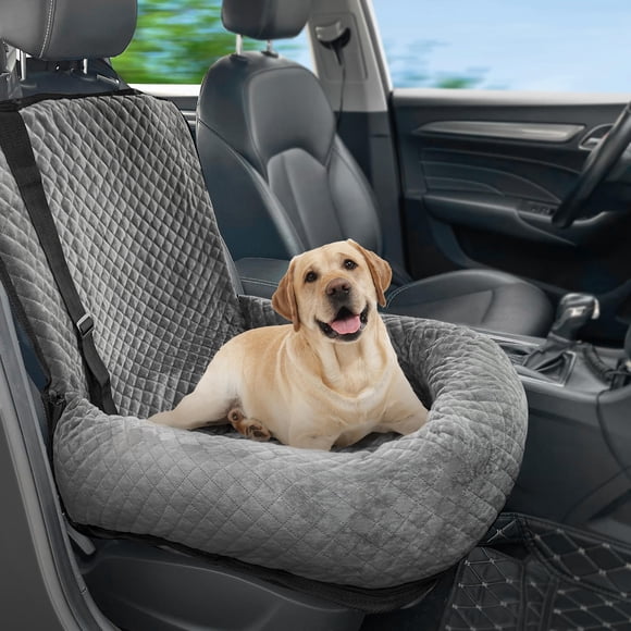 Asiento para auto para perro MagicFox 51 x 51 cm, suave, lavable, gris