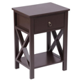 thumbnail image 4 of Tcbosik Modern Night Stand with Storage Drawer and Open Shelf, 2-Tier End Side Table for Living Room, Bedroom, Easy Assembly, Brown, 4 of 8