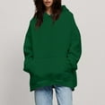 thumbnail image 2 of YUGYXL Womens Long Sleeve Sweatshirts Ladies Loose Comfy Hoodies Classic Solid Color Hooded Clothes Daily Tops Army Green L, 2 of 6