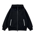 thumbnail image 4 of Ohufall Sweatshirt Jacket for Kids Boys Hooded Zipper Solid Color Sweatshirts Long Sleeve Drawstring Fashion Casual Top 3-15Y, 4 of 5