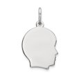 thumbnail image 1 of 14K White Gold Plain Small Facing Right Engravable Boy Charm, 1 of 2