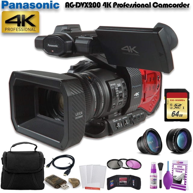 Panasonic Caméscope Professionnel 4K avec Carte Mémoire 64 Go et Plus
