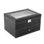 20 Grid Slot PU Leather Watch Box Display Case Organizer Jewelry Storage