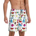 thumbnail image 2 of Wukai Summer Men’s Short Pajama Pants With Pockets Soft Sleep Pj Shorts for Men-Large, 2 of 6