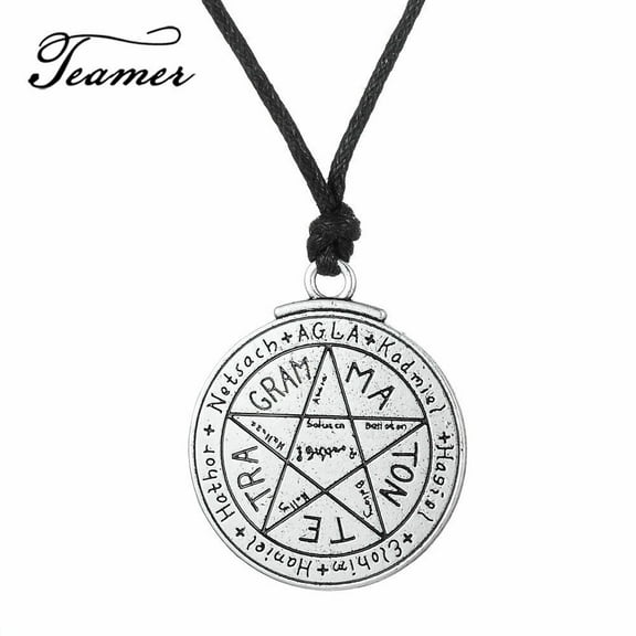 TEAMER Wiccan Talisman Love Tetragrammaton Seal of Solomon Pentacle Pendant Necklace