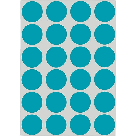 0.75 Inch Round Label Removable Color Code Dot Stickers, 1008 Pack, 24 Labels per Sheet, Teal