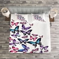 thumbnail image 3 of Ambesonne Butterfly Quilted Bedspread Set 3 Pcs, Wings Feminine, Queen Size, Blue Purple Pink, 3 of 3