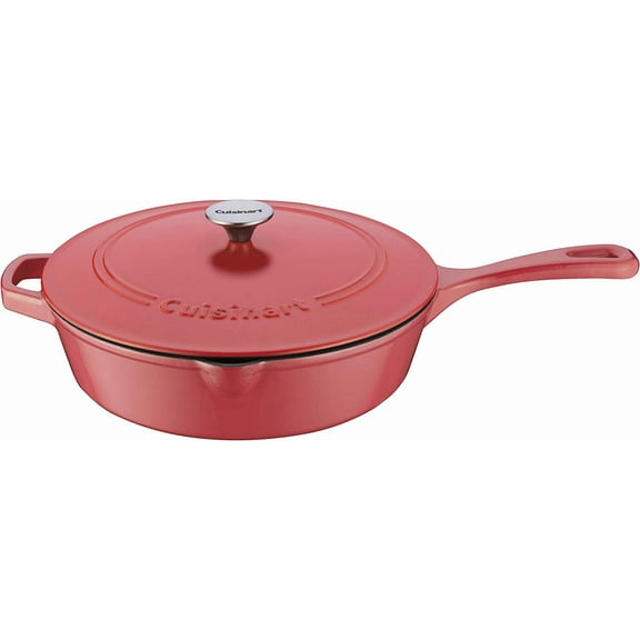 Cuisinart Cast Iron, Peony Pink, 12", Chicken Fryer