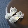 thumbnail image 4 of GYRATEDREAM Little Kids Girls Dress Pumps Glitter Sequins Princess Low Heels Mary Jane Party Dance Shoes Rhinestone Sandals, 4 of 13