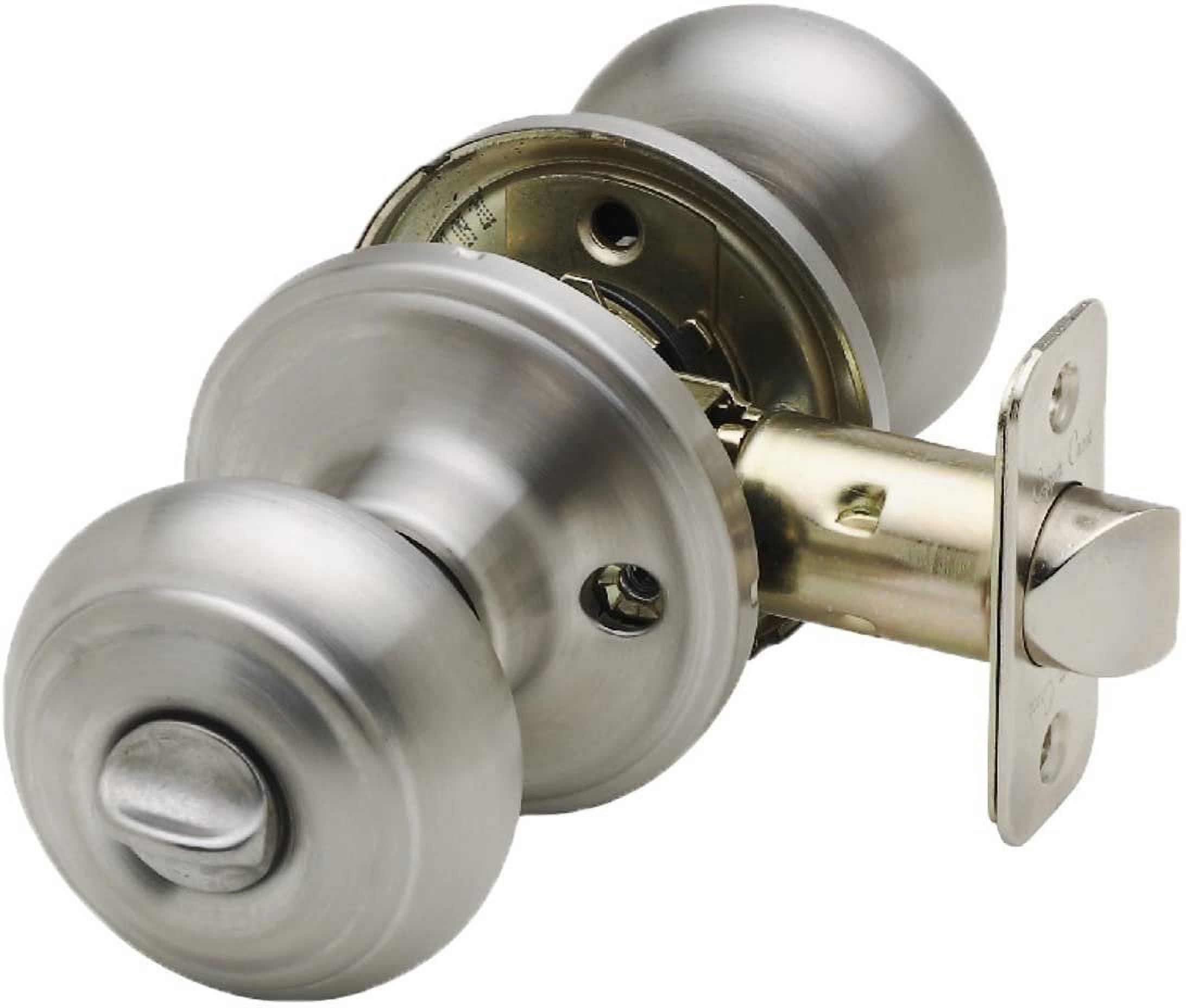Kwikset Door Knob 300CV 15CP - Satin Nickel Finish - Silver — Residential Use, Standard Application
