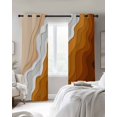 thumbnail image 3 of Orange Coastal Beach Blackout Curtains, Light Blocking Print Window Curtains, Rustic Abstract Sea Waves Striped Thermal Insulated Window Drapes for Living Room Kitchen Cafe 2 Panels, 104"W x 52"L, 3 of 9