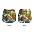 thumbnail image 3 of Rateoe Lazy Home Style Guinea Pig Printed 2 in 1 Women's Workout Shorts for Athletic Gym Running Shorts with Phone Pockets-Medium, 3 of 7