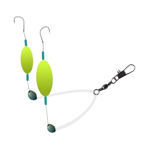AOOOWER Fishing Rig with Double Hook Saltwater Fishing Rigs Reverse Double Circles Hook