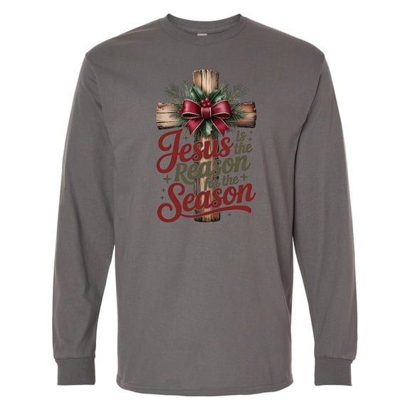 Inktastic Jesus is the Reason for the Season Christian Cross Long Sleeve T-Shirt