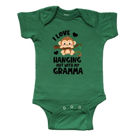 

Inktastic Monkey I Love Hanging out with My Gramma Gift Baby Boy or Baby Girl Bodysuit
