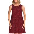 thumbnail image 1 of Balery Burgundy Floral Vestidos de verano para mujer con estampado: vestido holgado sin mangas, vestido playero informal y cómodo para días calurosos., 1 of 7