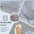 thumbnail image 7 of Outdoor Deep Seat Cushions Set, 24x24x4.3 inch, Fade Resistant, Waterproof Patio Chair Cushion with Backrest(light gray), 7 of 7