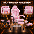 thumbnail image 6 of Ergonomic Gaming Chair with Footrest, High Back PU Leather Computer Video Game Desk Chair with Lumbar Support and Headrest, Reclining Swivel Executive Office Chair, 6 of 8
