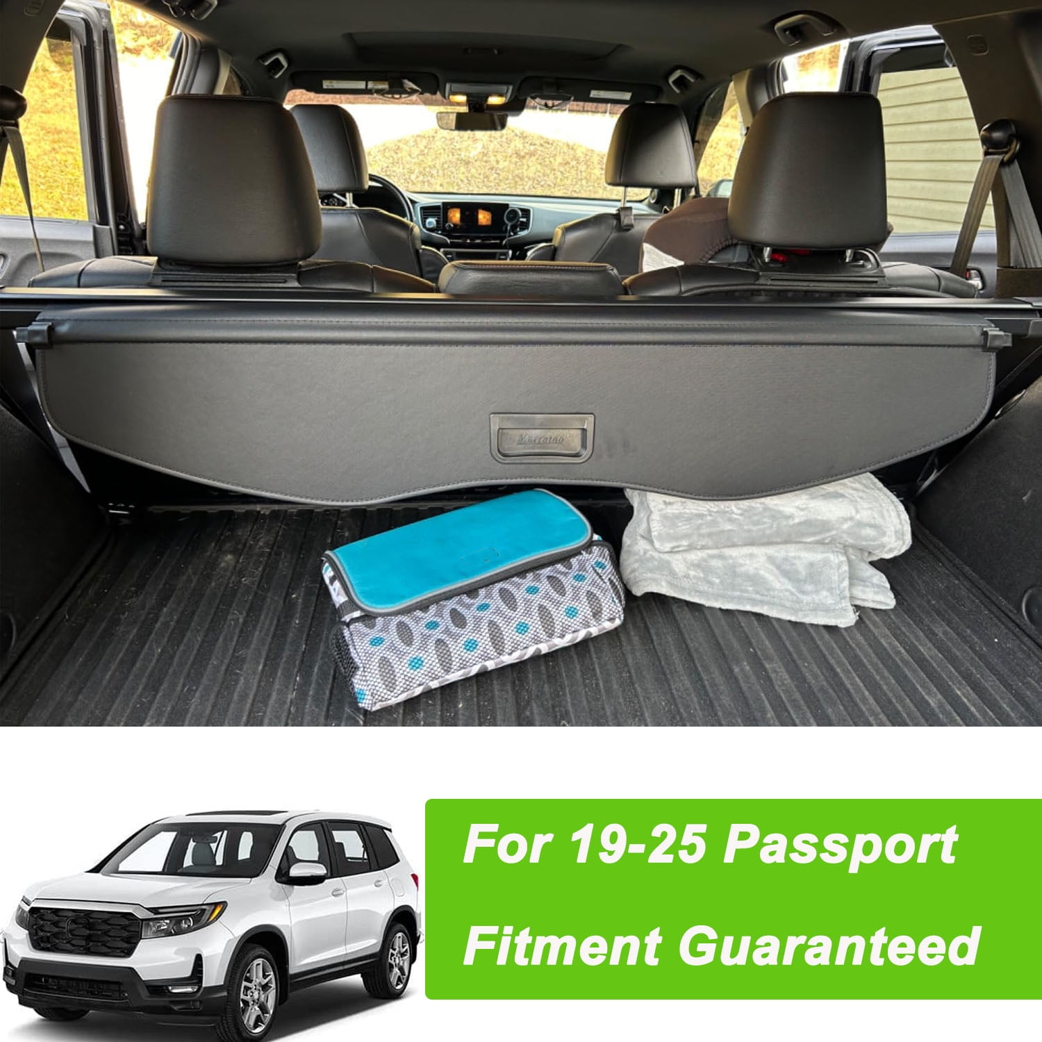 Marretoo Black Retractable Cargo Cover for 2019-2025 Honda Passport