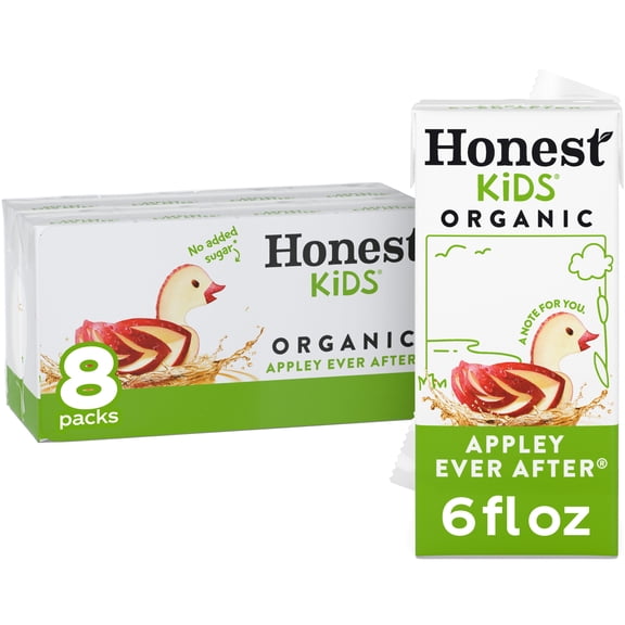 Honest Kids Appley Ever After Organic Juice Drink Cartons, 6 fl oz, 8 Pack