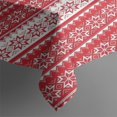 thumbnail image 3 of Red Christmas Geometric Snowflake Pattern Rectangle Tablecloth 60"x84",Waterproof Polyester Rectangle Table Cloth, Wipeable Spillproof Polyester Tablecloth for Dining, Camping, Indoor and Outdoor, 3 of 5
