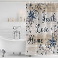 thumbnail image 3 of Vintage Country Shower Curtain, Waterproof Shower Curtains for Bathroom, Blue Rustic Texas Star Vines Wooden Grain Washable Fabric Bathtub Curtain Set Bath Decor with 12 Hooks Standard 72"x72", 3 of 8