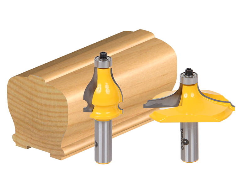 Yonico 18226 2 Bit Handrail Router Bit Set with Thumbnail Bead/Bead 1/2-Inch Shank